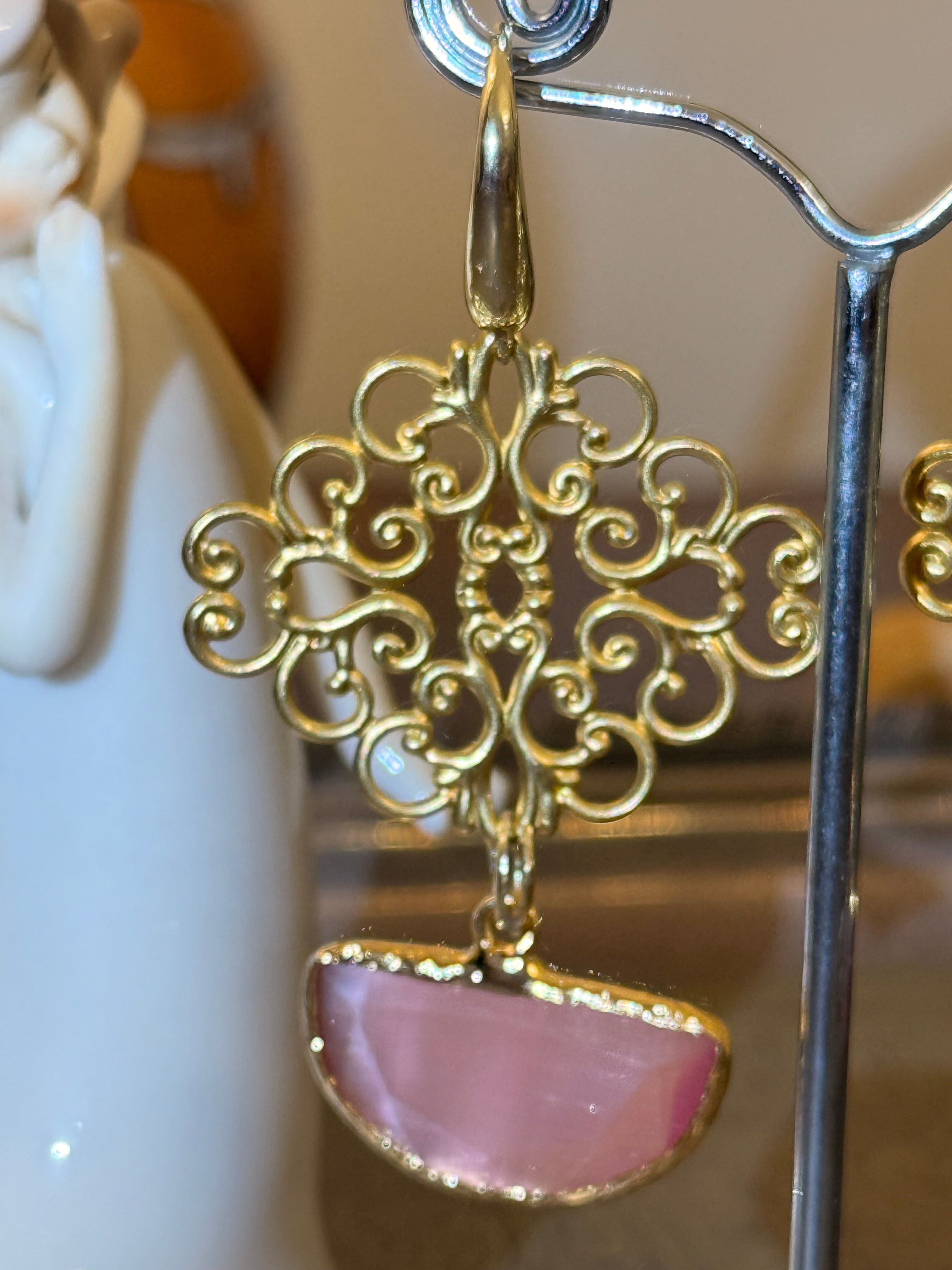 Orecchini crisoberillo rosa